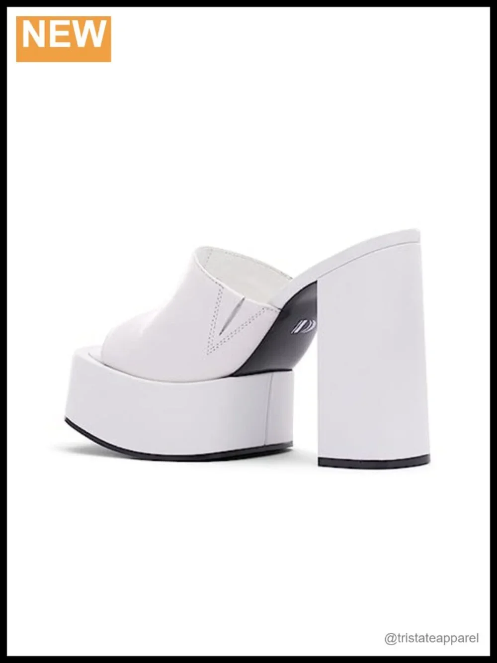 Genuine Leather Platform High Heel Sandal 120mm Squared Mule Runs Small